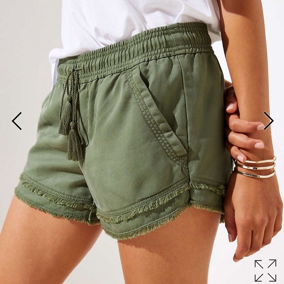 LOFT Pants - Ann Taylor LOFT Frayed Drawstring Shorts